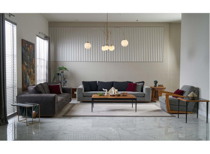 Moderne Sofagarnitur Sofagarnitur Einsitzer Grau Stoffsofa Polstersofa